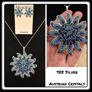 NWT Mosaico Austrian Crystal necklace & earrings 💕💕 new line! 💕💕